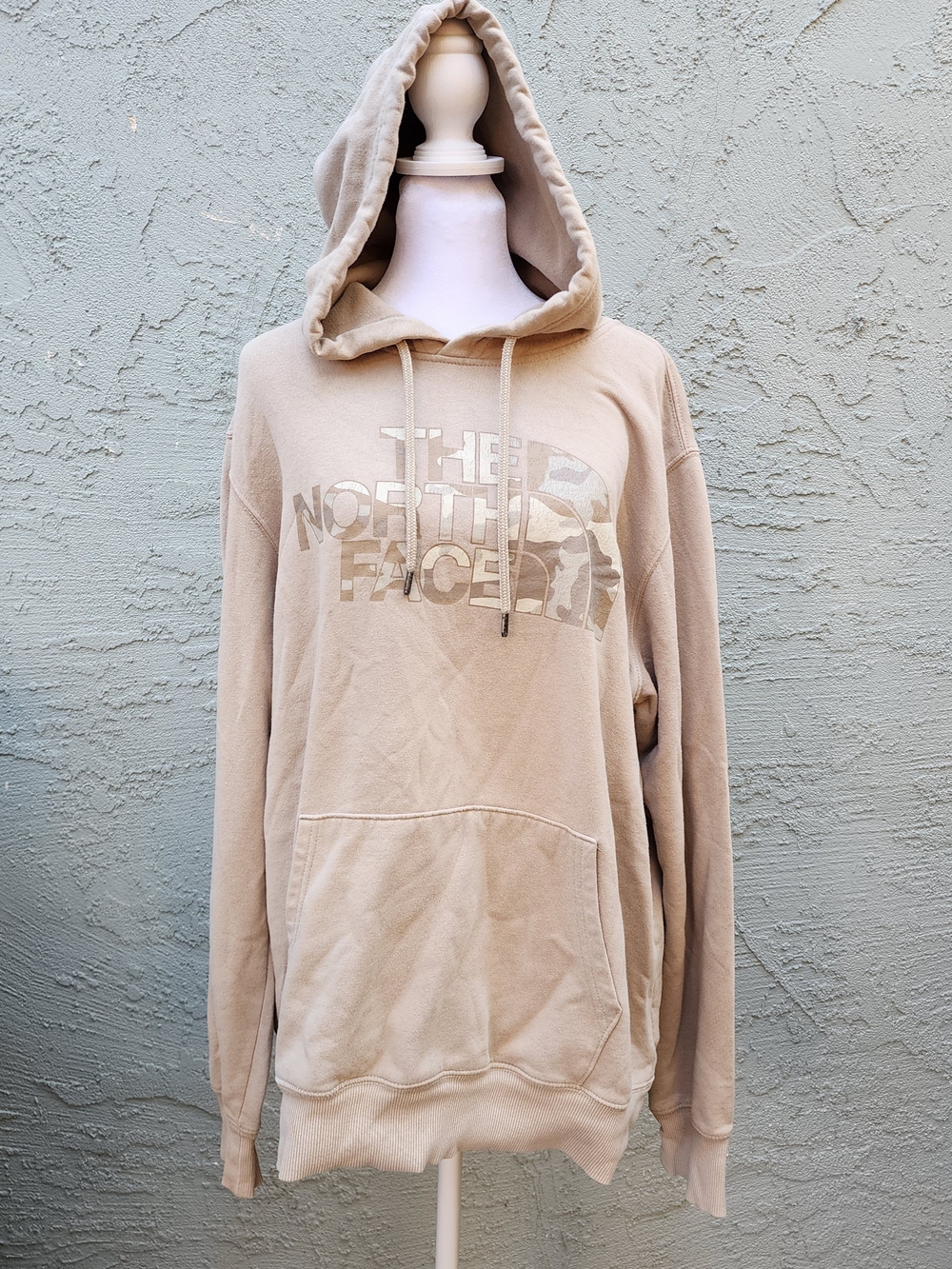 The North Face Half Dome Camo Logo Pullover Hoodie Tan Khaki [L]